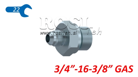 REDUTOR HIDRÁULICO  3/4 JIC74°-3/8 GAS