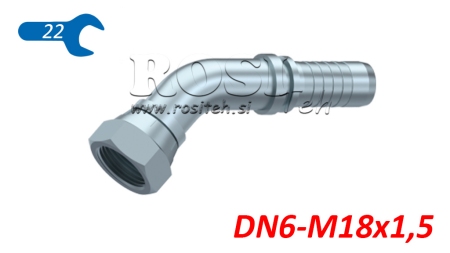 HIDRAULINĖ SĄSAJA BSP MOTERIS ELBOW 45° DN6-M18X1.5