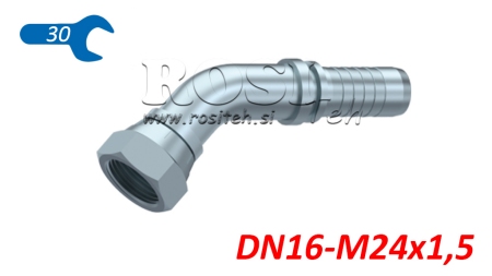 HIDRAULINĖ SĄSAJA BSP MOTERIS ELBOW 45° DN16-M24X1.5