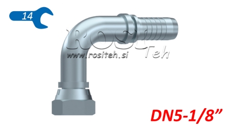 HIDRAULINĖ SĄSAJA BSP MOTERIS ELBOW 90° DN5-1/8