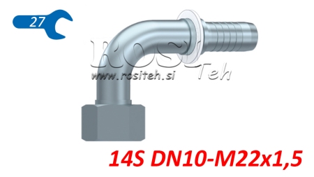 HIDRAULIKUS IDOM DKOS 14 S NŐI TÉRD 90* DN10-M22x1,5