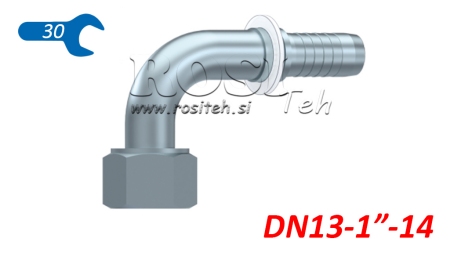 HIDRAULISKĀ SAVIENOJUMS DKORFS SIEVIETES ELBOW 90° DN13-1 -14