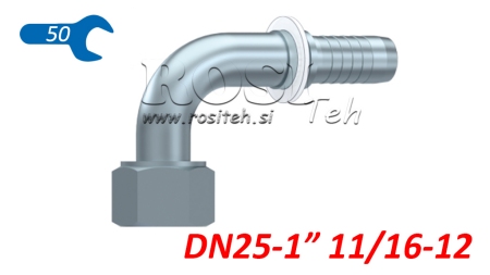 HIDRAULISKĀ SAVIENOJUMS DKORFS SIEVIETE ELBOW 90° DN25-1 11/16-12