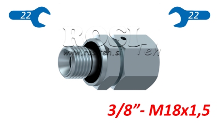 BIVITE IDRAULICA GIUNTO A VITE AOVR ED BSP3/8 - M18x1,5