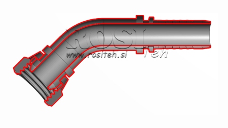 HIDRAULINĖ SĄSAJA BSP MOTERIS ELBOW 45° DN16-3/4