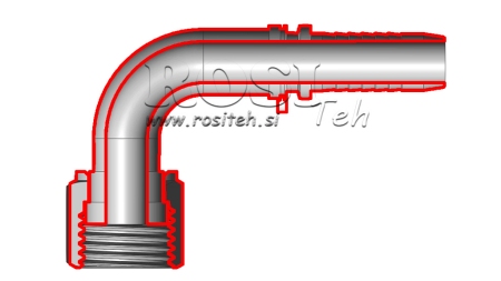 HÜDRAULILINE ÜHENDUS DKORFS NAINE KÜLNEL 90° DN6-11/16-16