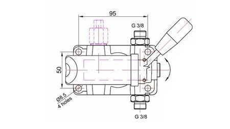 RUCNA PUMPA 25CC -DD- DVOJNA SMJER - dimenzije
