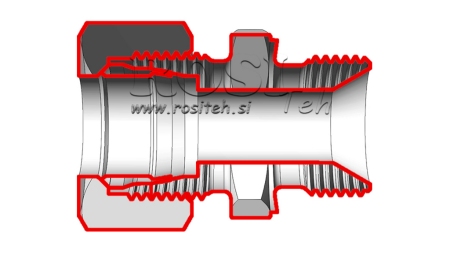 HYDRAULICKÝ DVOJITÝ SKRUTKOVÝ SPOJ S MATICOU AL8-BSP1/4