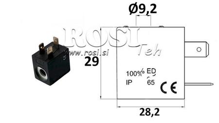 ELEKTRO MAGNETNI NAMOTAJ 12VDC ZA VENTIL - fi 9,2mm-29mm 3W