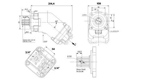 HYDRAULIC CAST IRON PUMP 65CC BANANA