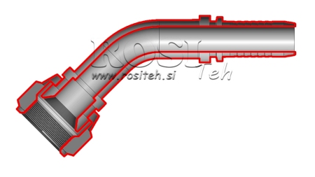 HIDRAULISKĀ SAVIENOJUMS DKJ JIC74° SIEVIŠĶA ELBOW 45° DN10-5/8-18
