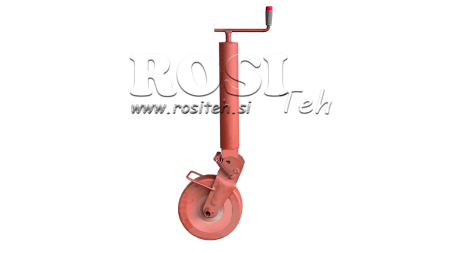 LEGGI DI SUPPORTO FILETTATO CON RUOTA PER RIMORCHI 300MM - 1500KG