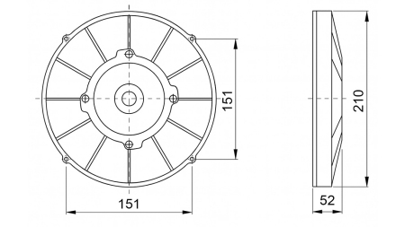 AXIÁLNY VENTILÁTOR 190MM TLAČENIE 12V