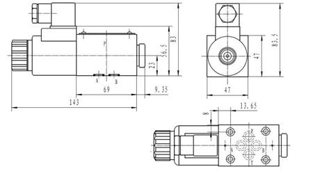 HYDRAULIC ELECTROMAGNETIC VALVE KV-4/2 CETOP 3 12/24/230V N41A