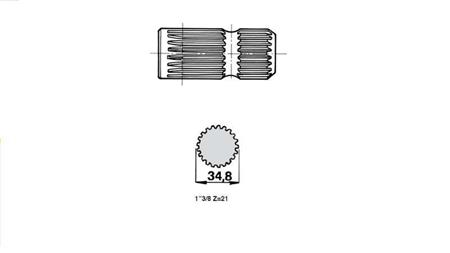 dimensions cardan 21 teeth