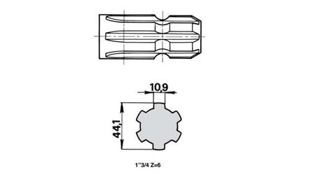 PTO SHAFT EXTENSION WITH FLANGE 1 3/4 L120