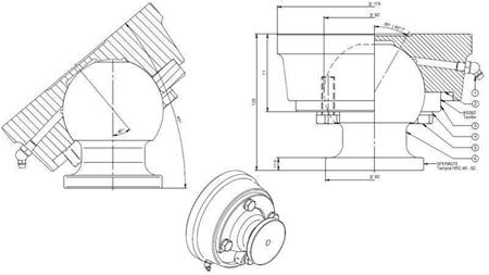 BALLHEAD SWINGING END FOR CYLINDER Dia. 92 max. 50 Ton