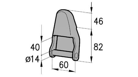 TRAILER HINGE BRACKET AVEC MALE