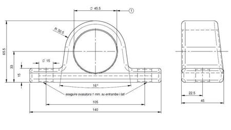 SUPPORT FOR TELESCOPIC CYLINDERS Dia.45