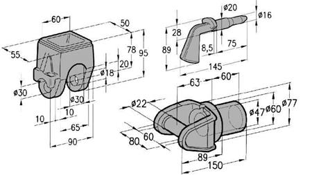 TIPPING TRAILER SUPPORTS SET FORK