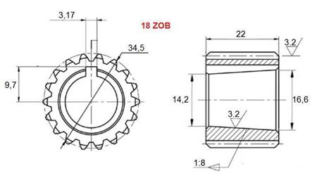 PTO DRIVNING GR.3 - GR.2 Z18
