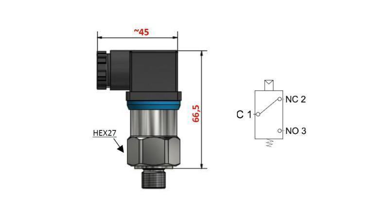 HYDRAULICKÝ TLAKOVÝ SPÍNAČ F3 1-10 BAR (MAX.25BAR)