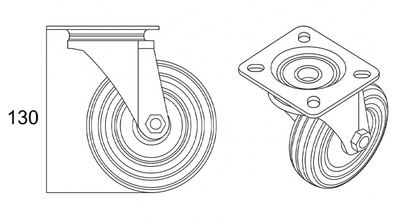 RAD 100mm SCHWENKBARE BASIS