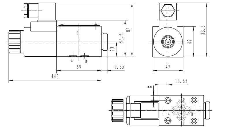 HYDRAULIC ELECTROMAGNETIC VALVE KV-4/2 CETOP 3 12/24/230V N51A