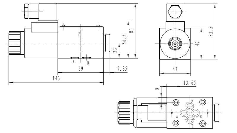 HYDRAULIC ELECTROMAGNETIC VALVE KV-4/2 CETOP 3 12/24/230V N51B