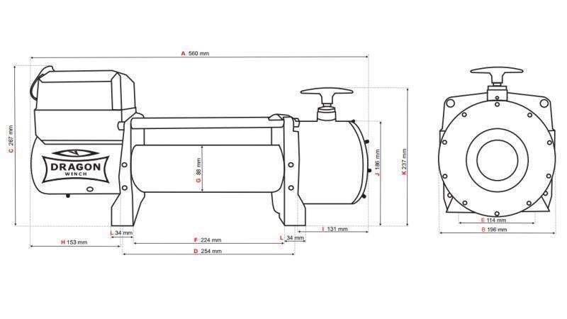 12 V ELECTRIC WINCH DWT 15000 HD - 6803 kg