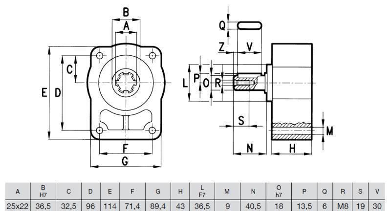 PUMP FLANGE WITH BEARING SHAFT GR.2