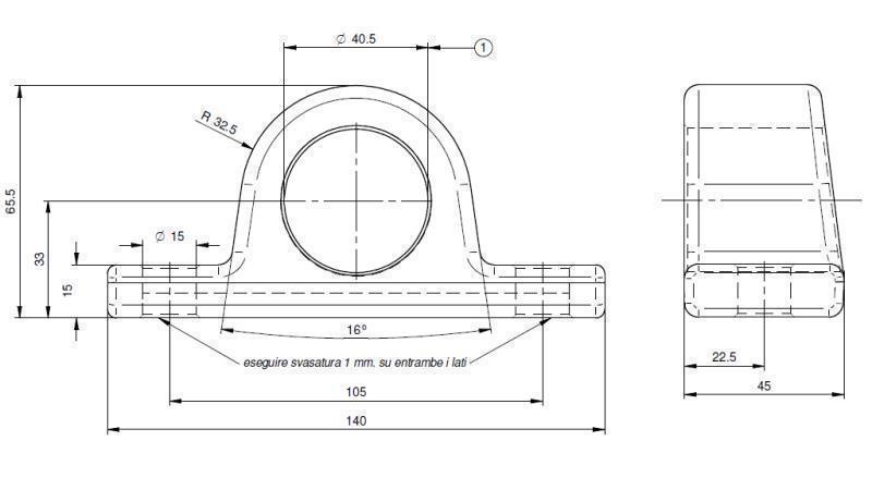 HOLDER FOR TELESCOPIC CYLINDER FI40