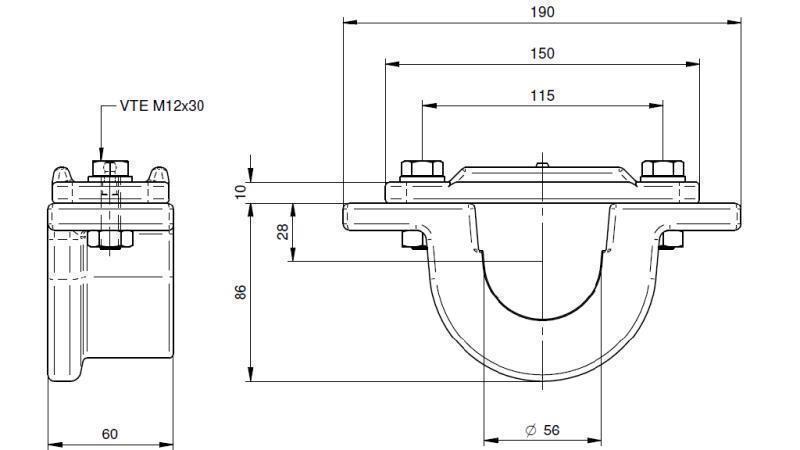 HOLDER FOR TELESCOPIC CYLINDER FI55-A