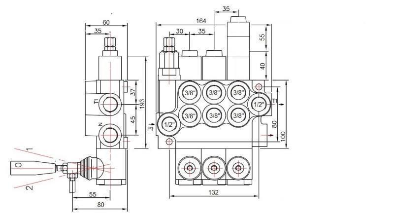 HYDRAULIKVENTIL 3xP40 + SCHWIMMSTELLUNG