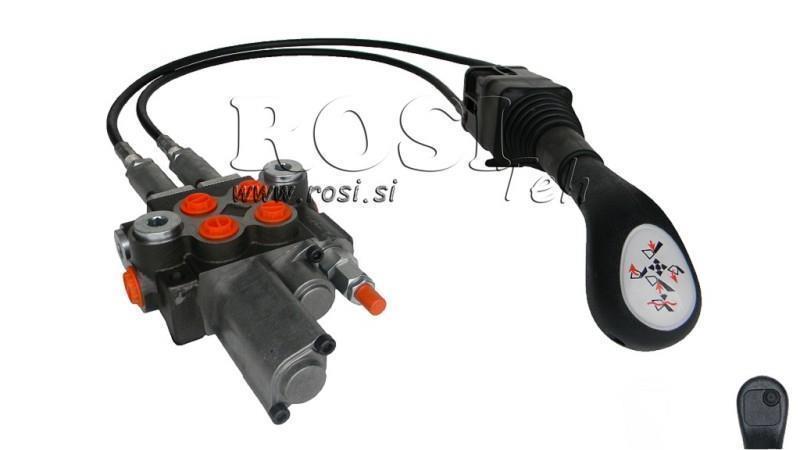 JOYSTICK  1x BUTTON WITH BRAIDED CABLE 2,5 met. AND HYDRAULIC VALVE 2xP40 lit.+ FLOATING