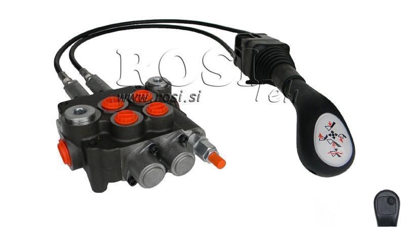 JOYSTICK  1x BUTTON WITH BRAIDED CABLE 2 met. AND HYDRAULIC VALVE 2xP80 lit.