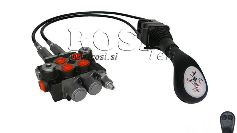 JOYSTICK  2x BUTTON WITH BRAIDED CABLE 2 met. AND HYDRAULIC VALVE 2xP40 lit.