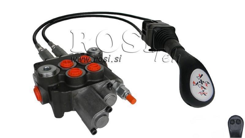 JOYSTICK  2x BUTTON WITH BRAIDED CABLE 2,5 met. AND HYDRAULIC VALVE 2xP80 lit.+ FLOATING