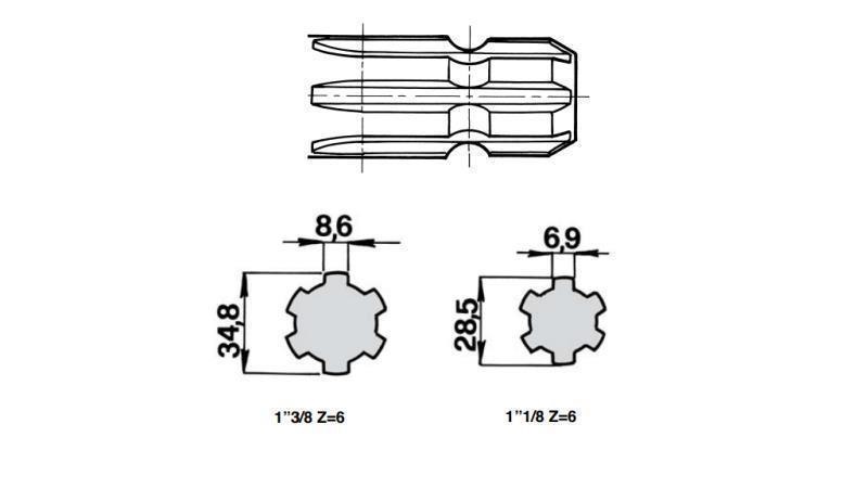 PTO SHAFT EXTENSION from 1”3/8  to 1”1/8