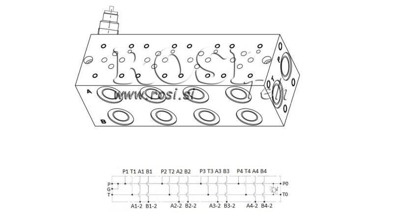 BASE CETOP3 NG6 4M CON SICUREZZA